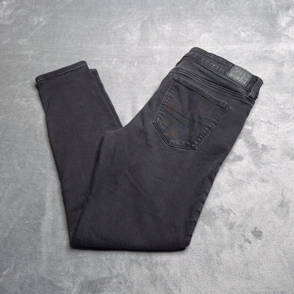 American Eagle Womens Jegging Ankle Jeans 12 Short Mid Rise Black Stretch